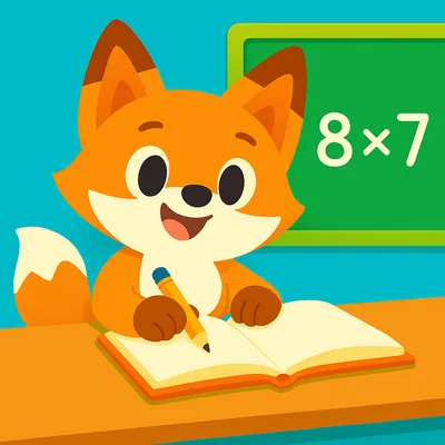 App educativa tablas de multiplicar para niños - Zorro profesor enseña matemáticas jugando - Aprender multiplicación divertida gratis